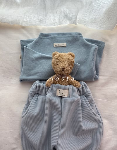 AOSTA46｜(6m-5y) 絲絨休閒縮口褲20