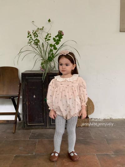 JE550｜(66-120cm) 甜美蕾絲領碎花包屁衣/洋裝10