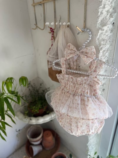 Marron50｜(3m-18m) 夏日碎花薄紗包屁衣14