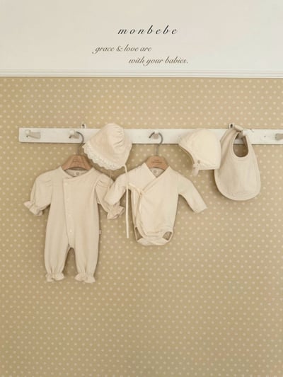 MONBEBE24｜(0m-3m) 貴族滾邊荷葉縮口連身衣15