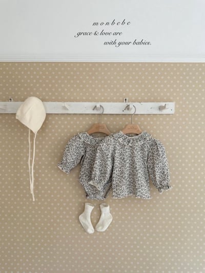 MONBEBE36｜(3m-24m) 荷葉領碎葉包屁衣6