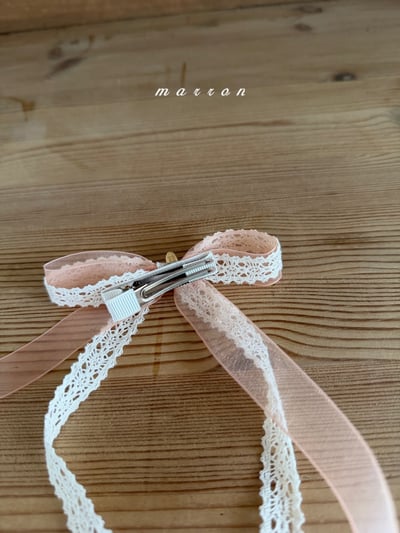 Marron36｜(Free) 蝴蝶結蕾絲髮夾6