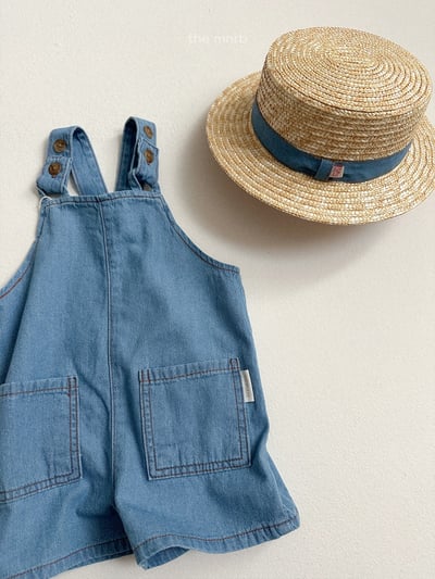 MiniRobe48｜(70-110) 簡約吊帶牛仔褲7