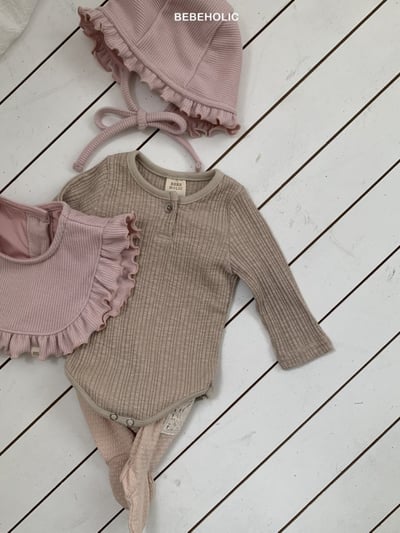 Bebe holic30｜(3m-18m) 鈕扣坑條包屁衣17