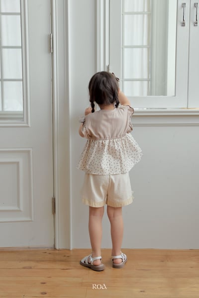 ROA20｜(6m-18m) 2色荷葉袖碎花上衣7