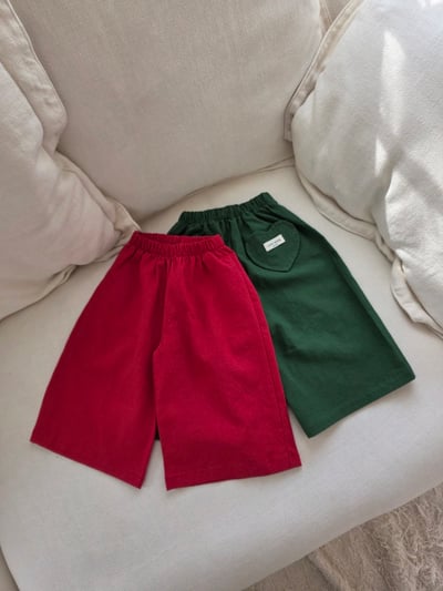 Color10｜(75-115cm) 愛心口袋直筒褲1