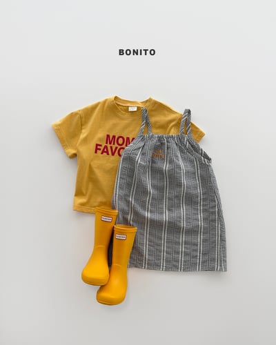 Bonito39｜(75cm-125cm) 3色編織格紋吊帶裙8