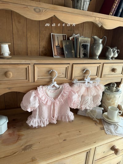 Marron34｜(1y-6y) 蝴蝶結格紋外套3