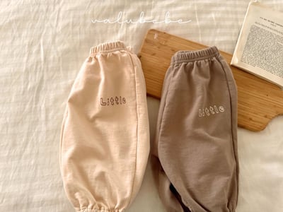 Valubebe01｜(65-90) 英字縮口褲2