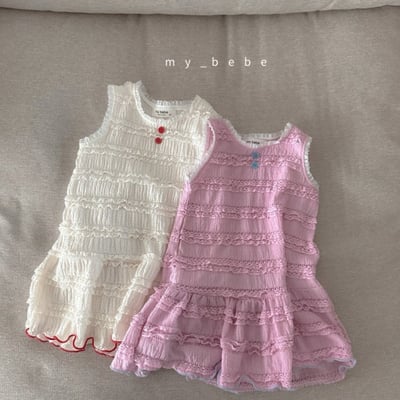 my_bebe19｜(80-120cm) 褶皺無袖洋裝19