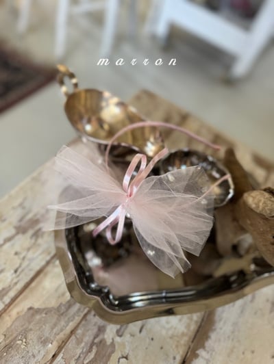 Marron47｜(free) 薄紗緞帶髮箍10