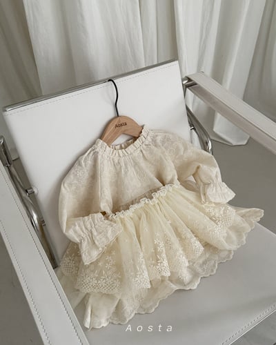 AOSTA15｜(6m-5y) 蕾絲花卉澎澎裙7