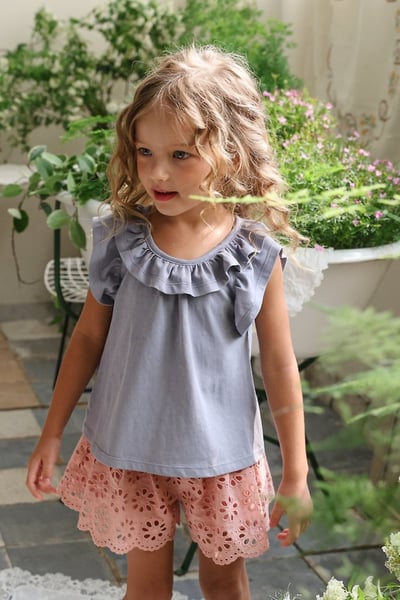 FLO35｜(75-140) 荷葉波浪領上衣1