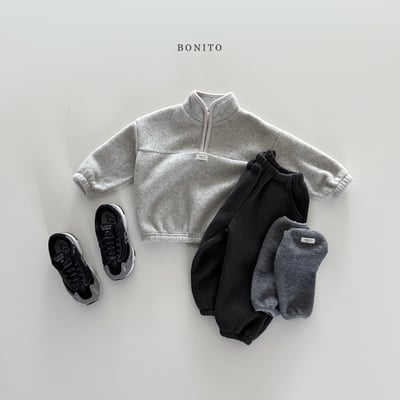 Bonito25｜(75cm-125cm) 半開襟拉鍊刷絨上衣5