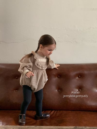 JE574｜(66-90cm) 花邊領條紋包屁衣11