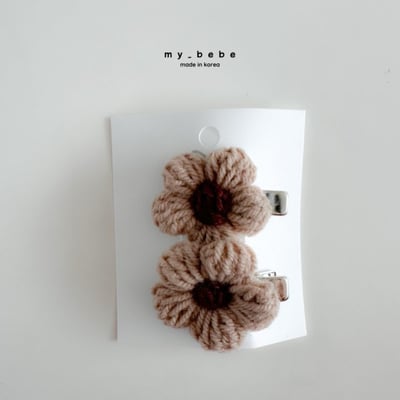 my_bebe35｜(free) 針織小花胎毛夾9