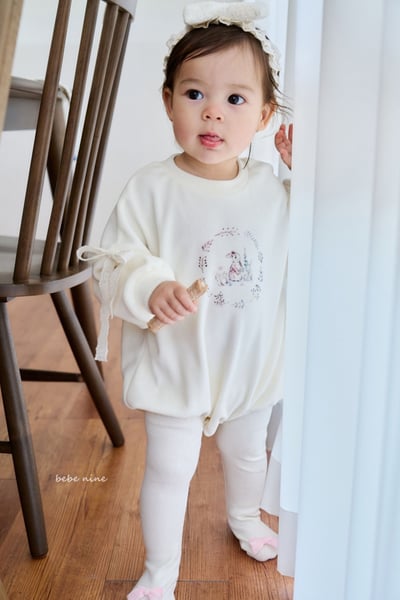 bebe nine15 (65cm-75cm) 2色蕾絲緞帶小兔連身衣2
