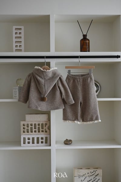 ROA17｜(80cm-120cm) 2色素色連身帽套裝3