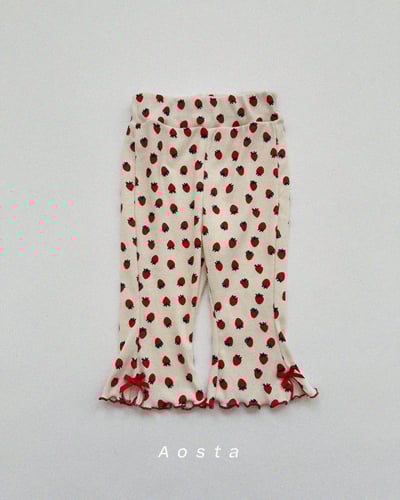 AOSTA34｜(6m-5y) 緞帶捲邊小喇叭褲4