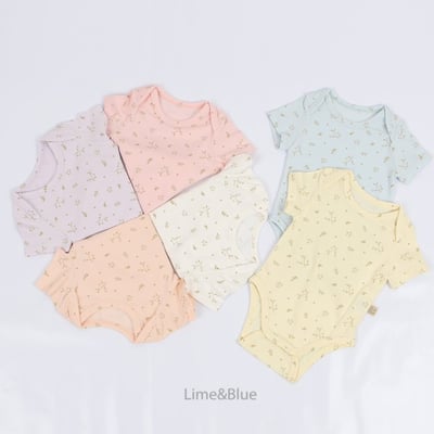 LIME&BLUE12｜(55-80cm)  黃油花包屁衣3