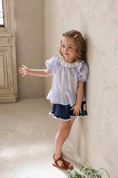 FLO02｜(75-140) 三色蕾絲蛋糕襯衫8