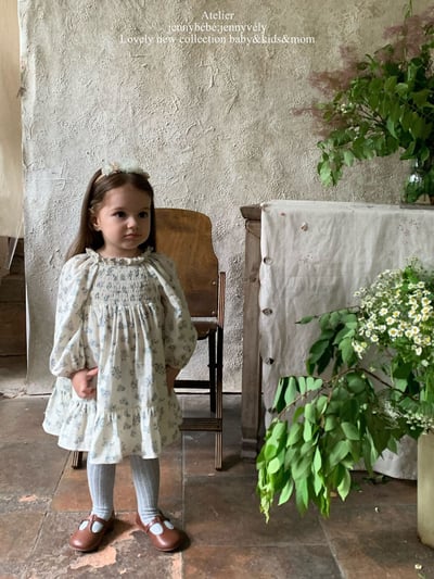 JE569｜(66-120cm) 抓皺碎花公主袖包屁衣/洋裝18