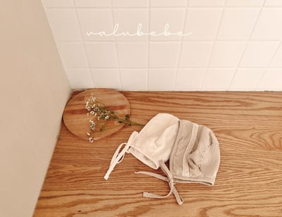 Valubebe83｜(65-80) 蕾絲刺繡綁帶帽17