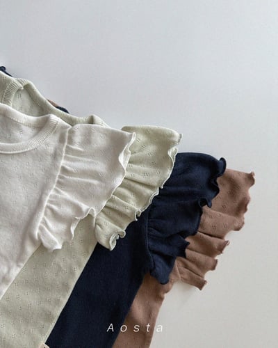 AOSTA06｜(6m-5y) 4色天使褶邊袖上衣4