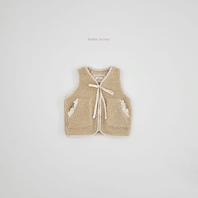 bebe nine37 (65cm-115cm) 2色蕾絲邊口袋刷毛背心13