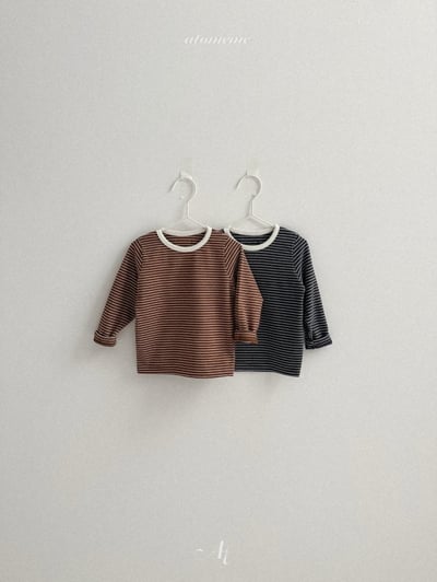 Atomeme26｜(70cm-110cm) 圓領條紋上衣1
