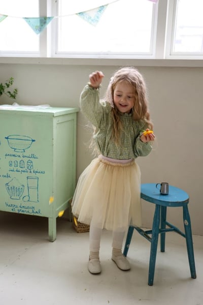 FLO24｜(75-140) 2色田園碎花娃娃袖上衣23