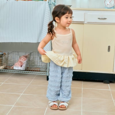 1st blue21｜(~93-118cm) 細肩荷葉邊背心5