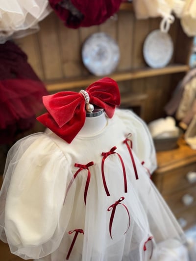 Marron 58｜(3m-18m) 絲絨珍珠髮帶4