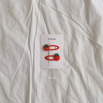 Fondue 43｜(Free)  針織草莓髮夾4