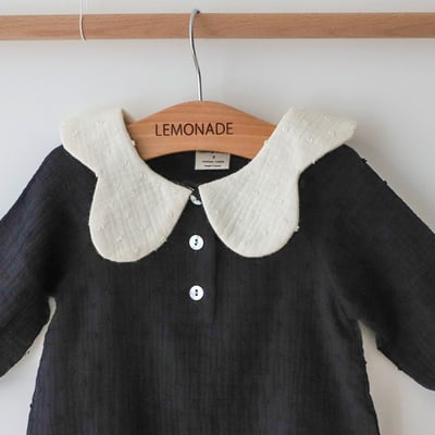 LEMONADE02｜(55cm-85cm) 2色花瓣領包屁衣含帽子24