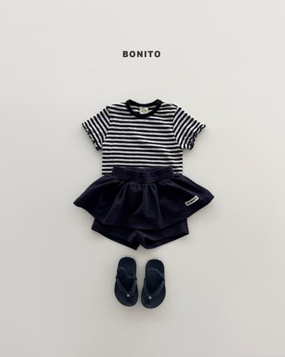 Bonito40｜(75cm-125cm) 2色素色小標短褲裙10