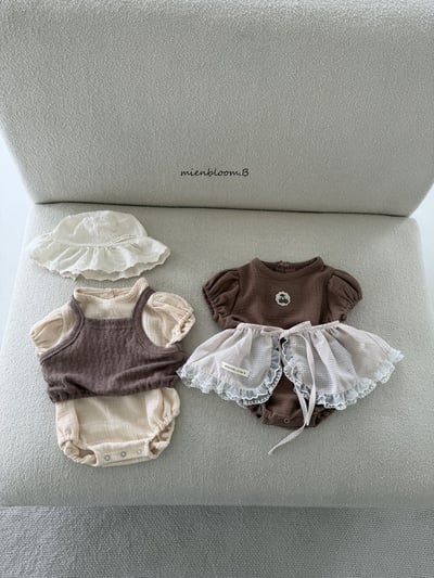 Bloom.b01｜(0m-18m) 櫻桃棉麻包屁衣2