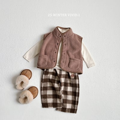 vivid86｜(78cm-125cm) 雙口袋立領刷毛背心7