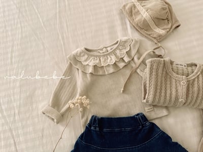 Valubebe76｜(65-90) 荷葉蕾絲領上衣4