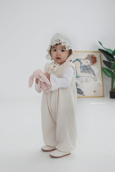 bebe nine18 (free) 1色荷葉花邊綁帶帽4