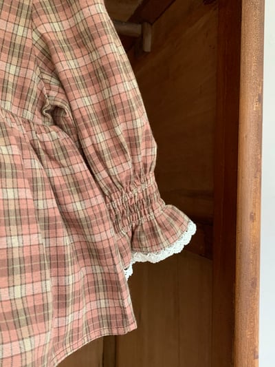 JE624｜(73cm-100cm) 復古格紋喇叭袖包屁衣8