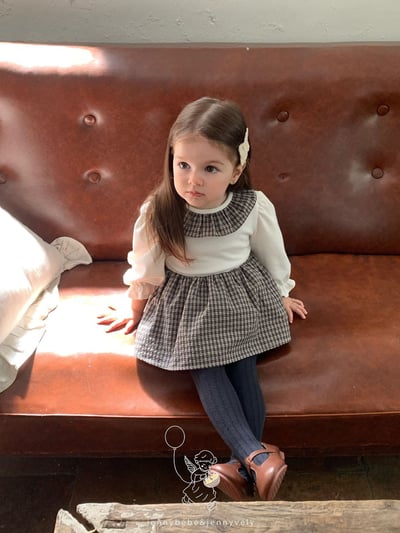 JE583｜(66-90cm) 格紋蝴蝶結綁帶包屁衣20