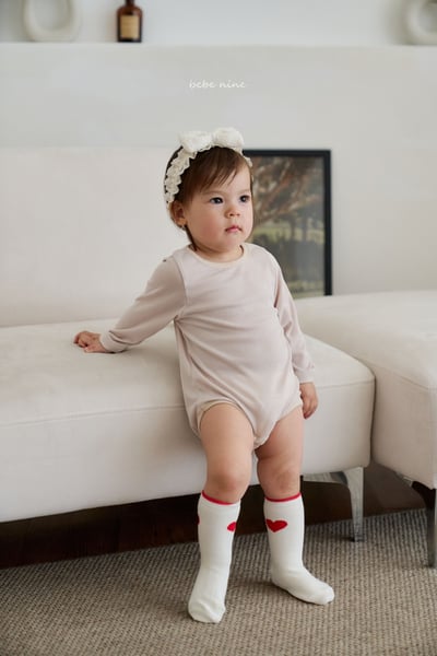 bebe nine19 (65cm-75cm) 2色滾邊素面包屁衣8