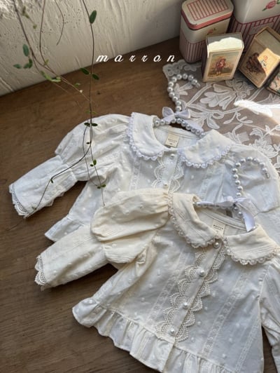 Marron62｜(1y-6y) 蕾絲公主袖襯衫14