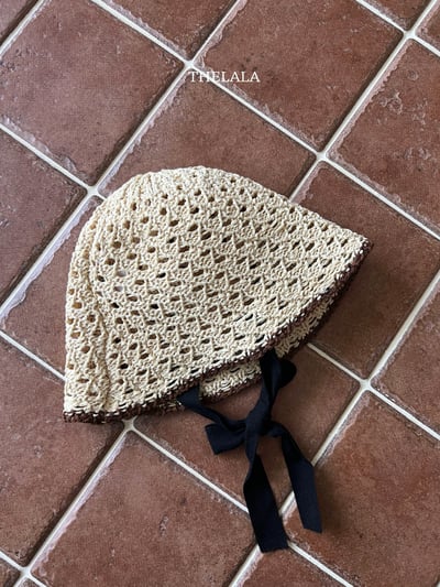 thelala08｜ (free) 夏季鏤空綁帶帽1