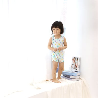 LIME&BLUE14｜(80-118cm)  彩色兔兔無袖服14