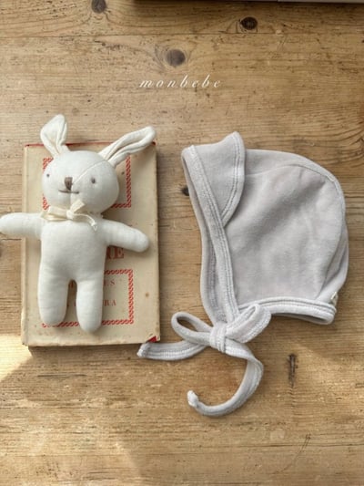 MONBEBE34｜(3m-24m) 棉絨綁帶帽5