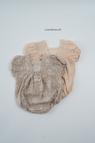 Bloom.b03｜(0m-18m) 亞麻碎花包屁衣10