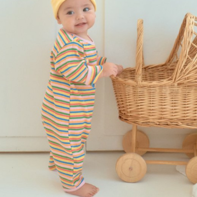 Oottbebe35｜(0m-12m) 繽紛條紋居家包屁褲裝6