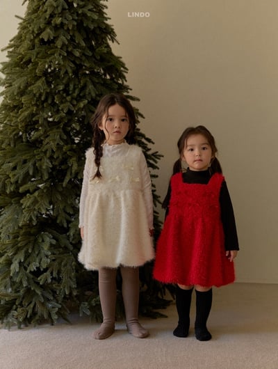 Lindo65｜(80cm-125cm) 緞帶絨毛氣球洋裝13